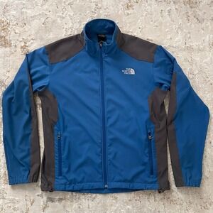 The North Face Mens Black Blue Full Zip Apex Bionic Softshell Jacket - Size L